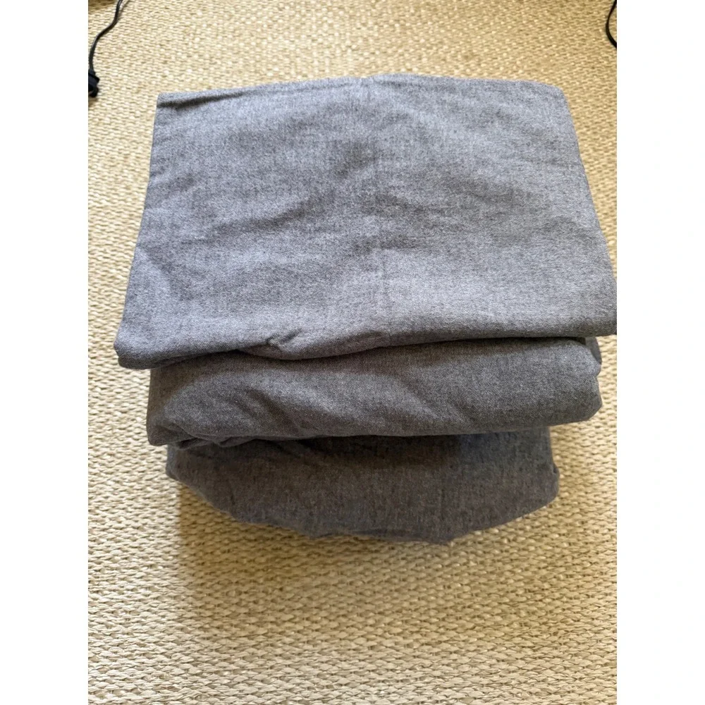 West Elm Queen Sheet Set Gray Cotton Blend Heathered Made in Portugal